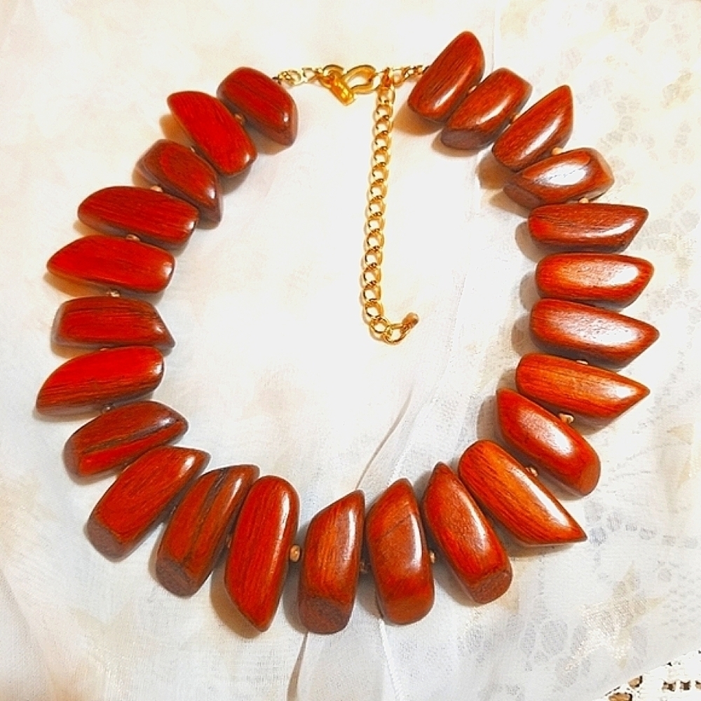 VTG Kenneth Lane 1970s wooden necklace - Picture 2 of 7